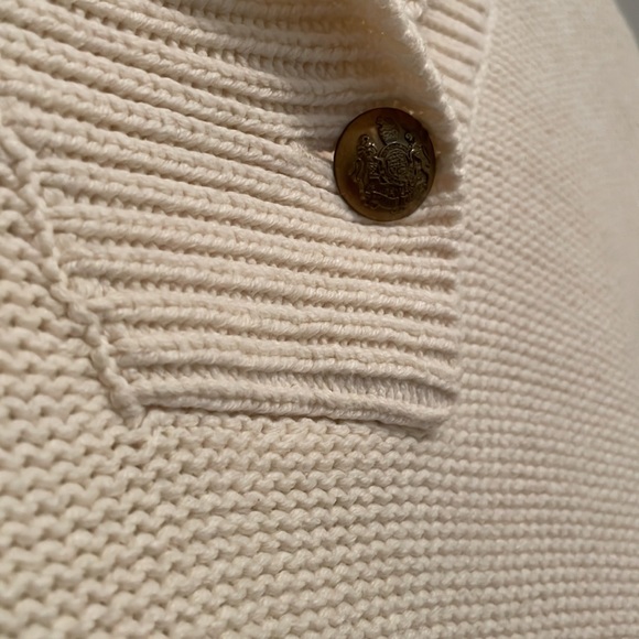 Lauren Ralph Lauren Cream Knit Poncho Sweater, L - Picture 3 of 6